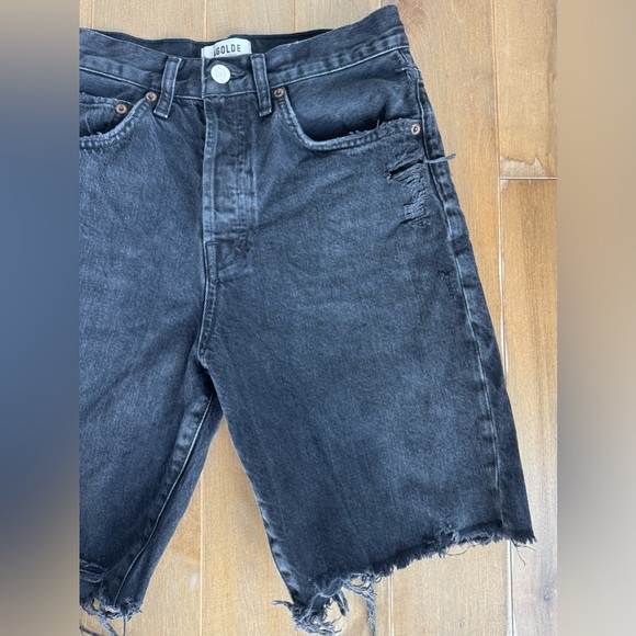 AGOLDE 90s DENIM SHORTS BLACK RAW HEM SIZE 24 - Picture 7 of 10